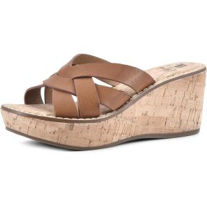 imageWHITE MOUNTAIN Womens Samwell Platform Wedge SandalTanBurnSmooth