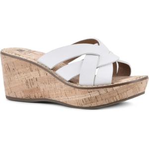 imageWHITE MOUNTAIN Womens Samwell Platform Wedge SandalWhiteBurnSmooth