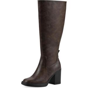 imageWhite Mountain Womens Mackle Block Heel Tall Shaft BootMocha Smooth