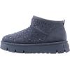 imageWhite Mountain Womens Tomas Rhinestoned Lined Platform Ankle BootieLight Blue Faux Suede