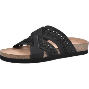 imageWHITE MOUNTAIN Womens Harding Footbed SandalBlackLeather