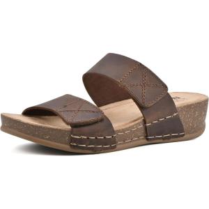 imageWHITE MOUNTAIN Womens Fervent Wedge SandalBrownLeather
