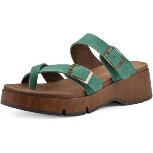 imageWHITE MOUNTAIN Womens Lefter Low Platform SandalClassic GreenSuede