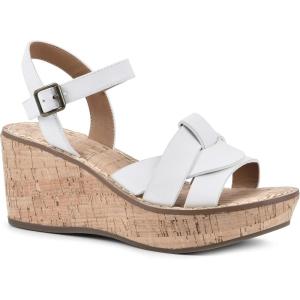 imageWHITE MOUNTAIN Womens Simple Wedge SandalWhiteBurnSmooth