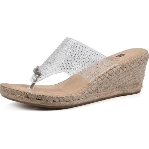 imageWHITE MOUNTAIN Womens Beach Wedge SandalClearSilverSmooth