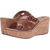imageWHITE MOUNTAIN Womens Samwell Strappy Slip On Wedge SandalsLeopard