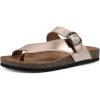 imageWHITE MOUNTAIN Carly Signature ComfortMolded Footbed Sandal RosegoldLeather 4 M
