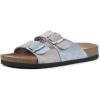 imageWHITE MOUNTAIN Womens Hippy Footbed SandalDustytealLtgreyLeather