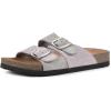 imageWHITE MOUNTAIN Womens Hippy Footbed SandalLavenderblushLtgreyLeather