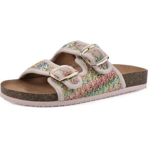 imageWHITE MOUNTAIN Girls Grazing Slide SandalSorbetMultiRaffia