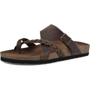 imageWHITE MOUNTAIN Handpick Flat SandalBrownLeather