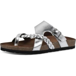 imageWHITE MOUNTAIN Handpick Flat SandalSilverLeather