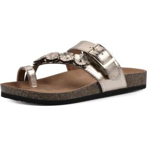 imageWHITE MOUNTAIN Kids Graffito Signature ComfortMolded Floral Footbed SandalRosegoldMetSmooth