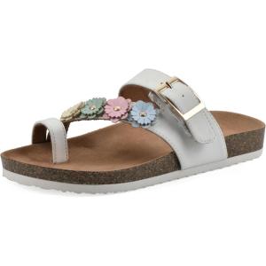 imageWHITE MOUNTAIN Kids Graffito Signature ComfortMolded Floral Footbed SandalWhiteMultiSmooth