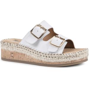 imageWHITE MOUNTAIN Shoes Capture Womens Wedge Slide SandalWhiteBurnSmooth
