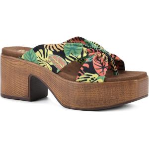 imageWHITE MOUNTAIN Shoes Glamming Womens Platform SandalGreenMultiTropicalFab