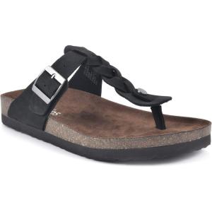 imageWHITE MOUNTAIN Shoes Handle Leather Footbeds SandalBlackNubuck