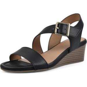 imageWHITE MOUNTAIN Womens Brux Wedge SandalBlackSmooth