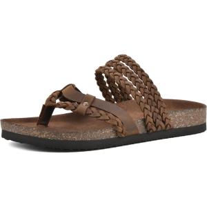 imageWHITE MOUNTAIN Womens Hangout Footbed SandalBrownLeather