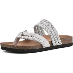 imageWHITE MOUNTAIN Womens Hangout Footbed SandalWhiteLeather