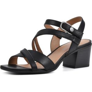 imageWHITE MOUNTAIN Womens Let Go Block Heel SandalBlackBurnSmooth