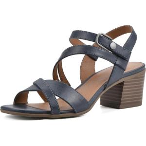 imageWHITE MOUNTAIN Womens Let Go Block Heel SandalBlueBurnSmooth