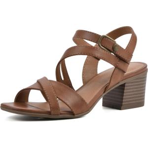 imageWHITE MOUNTAIN Womens Let Go Block Heel SandalDktanBurnSmooth