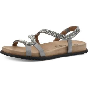 imageWHITE MOUNTAIN Womens Majorette Bejeweled Flat Footbed SandalSilverFabric