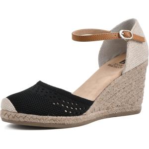 imageWHITE MOUNTAIN Womens Maven Espadrille Wedge SandalBlackSmooth