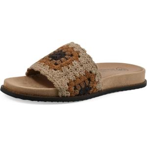 imageWHITE MOUNTAIN Womens Maxim Macrame Slide Sandal TanMultiFab 85 M