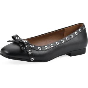 imageWhite Mountain Womens Bodhi Cap Toe Ballet FlatBlack Smooth