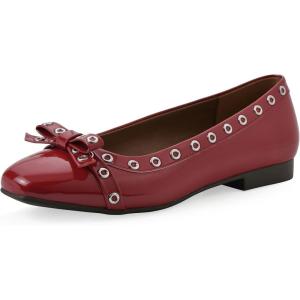 imageWhite Mountain Womens Bodhi Cap Toe Ballet FlatCruella Red Patent