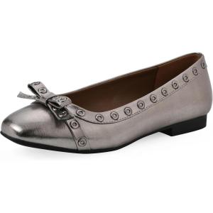 imageWhite Mountain Womens Bodhi Cap Toe Ballet FlatPewter Metallic