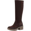 imageWhite Mountain Womens Marcella Block Heel Tall Shaft BootBrown Fabric