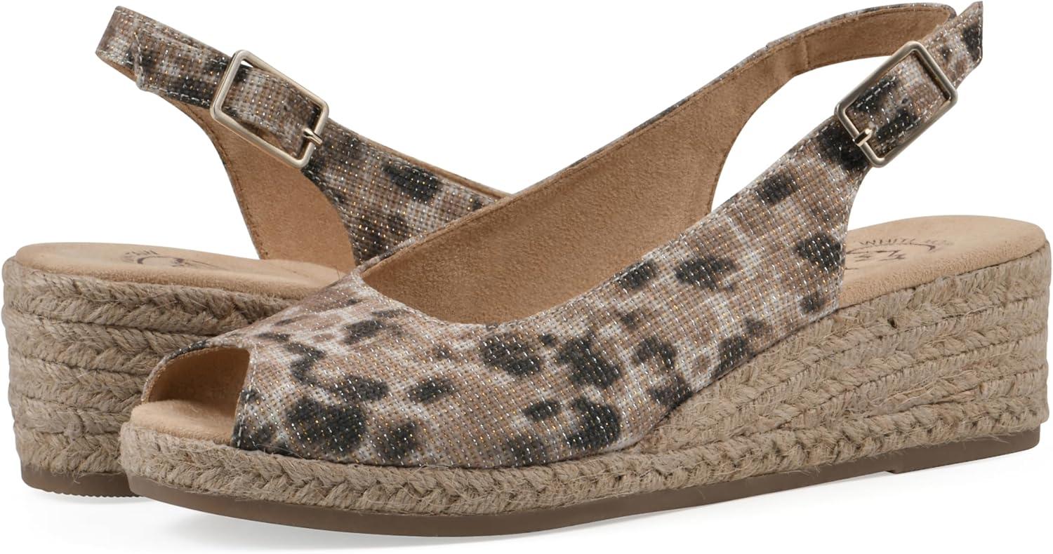 imageWHITE MOUNTAIN womens MaizeNaturalMetLeopardFabric