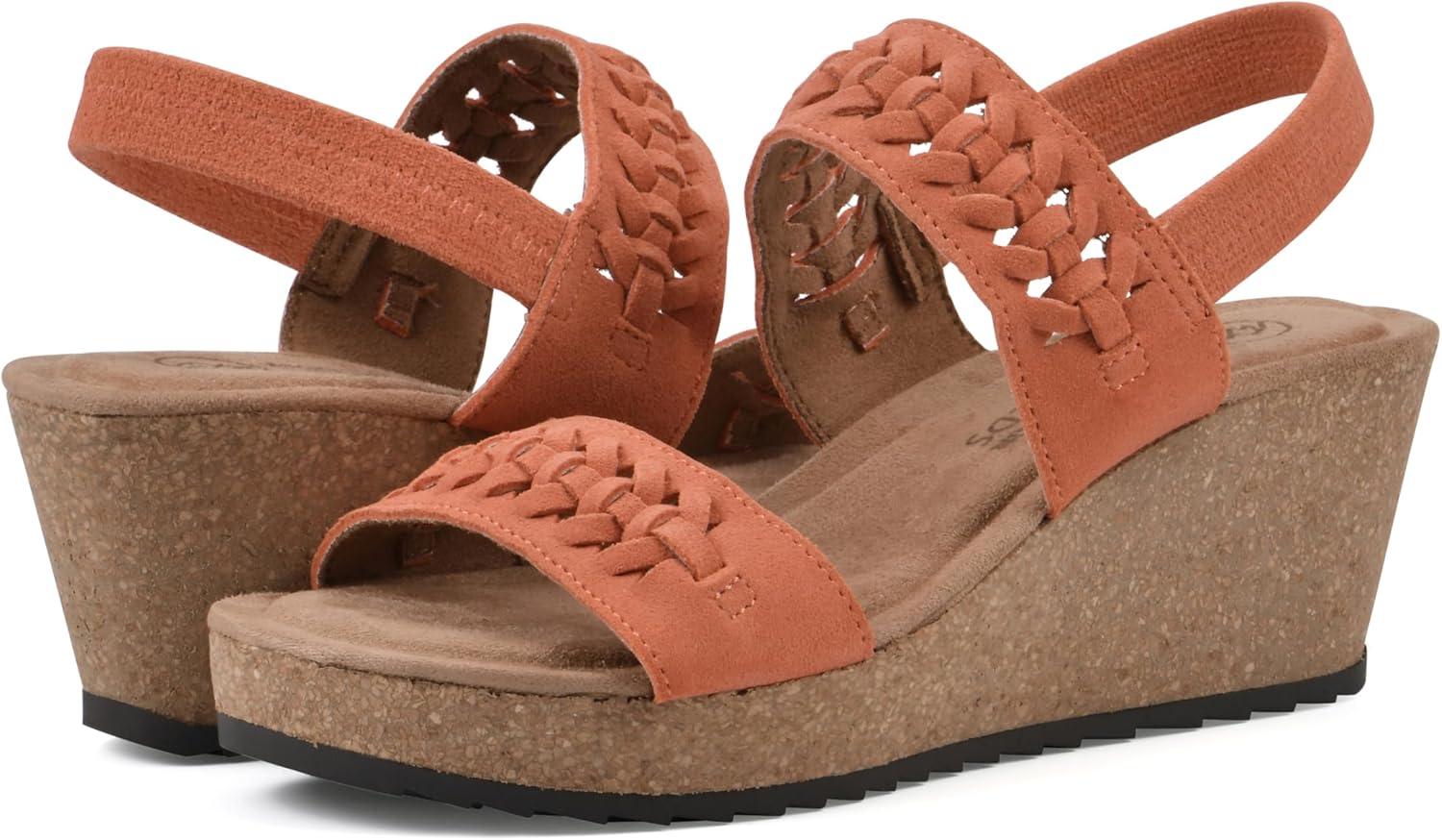imageWHITE MOUNTAIN womens PretreatWedge SandalAperol SpritzSuede