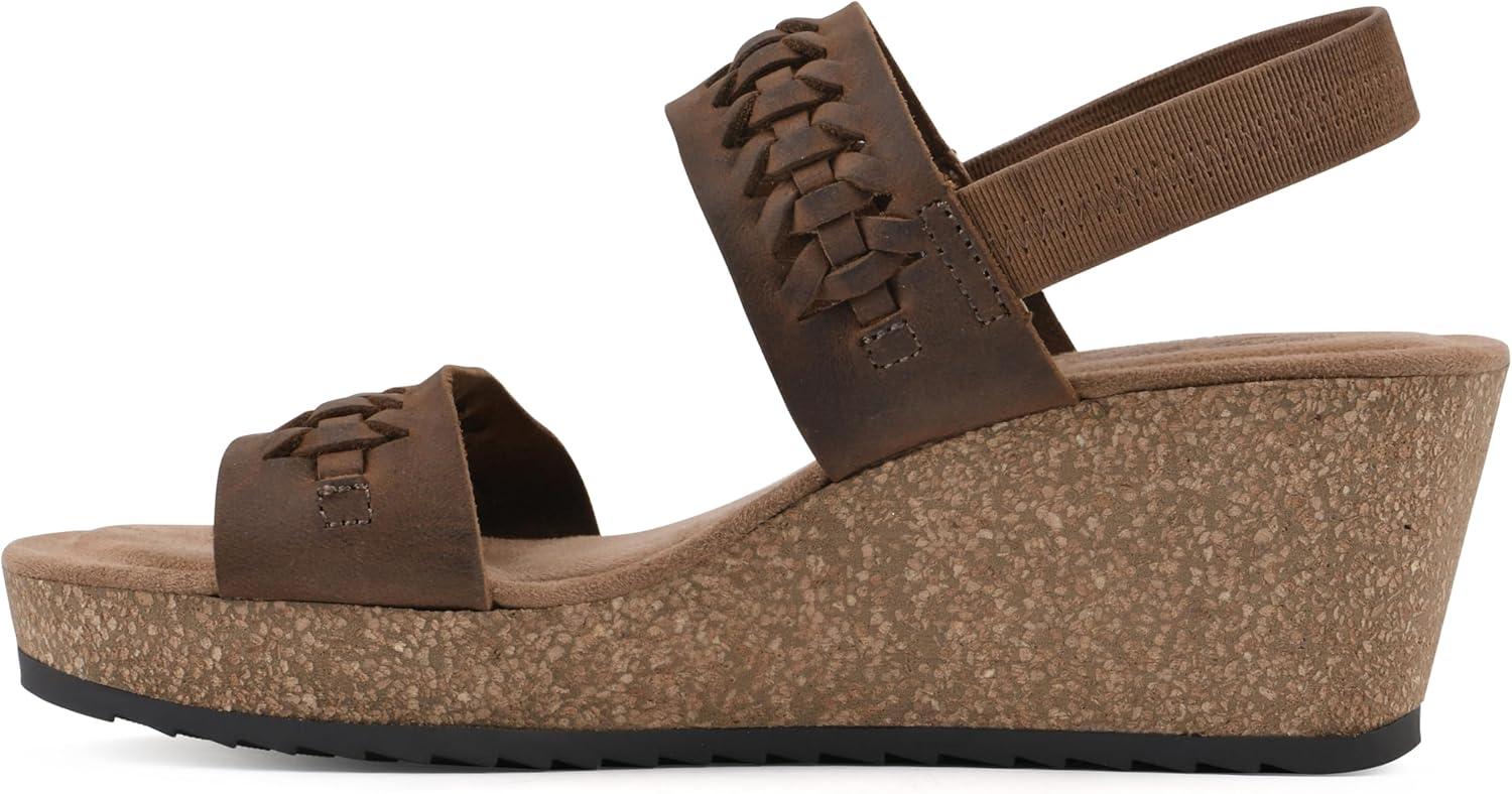imageWHITE MOUNTAIN womens PretreatWedge SandalBrownLeather