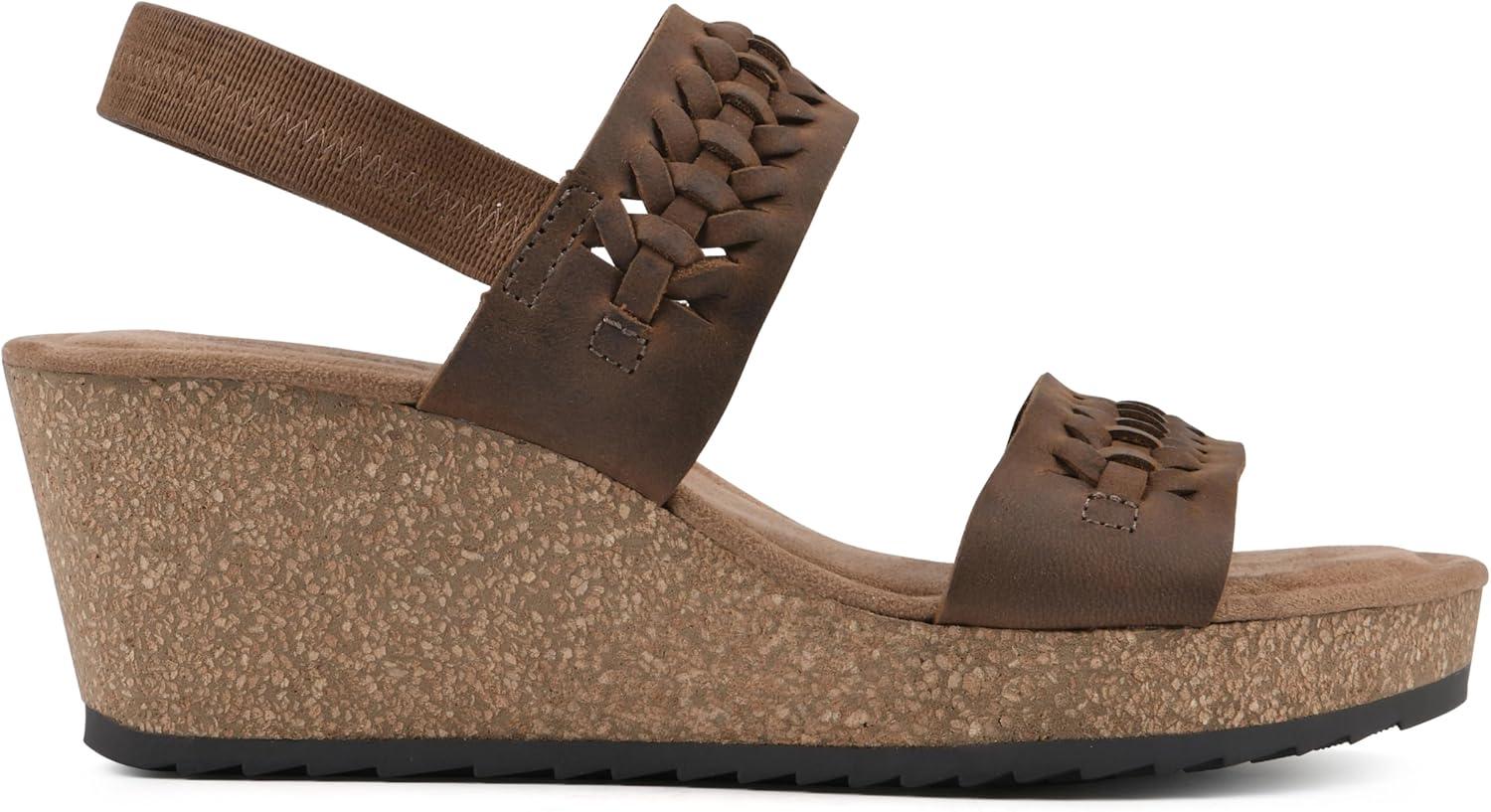 imageWHITE MOUNTAIN womens PretreatWedge SandalBrownLeather