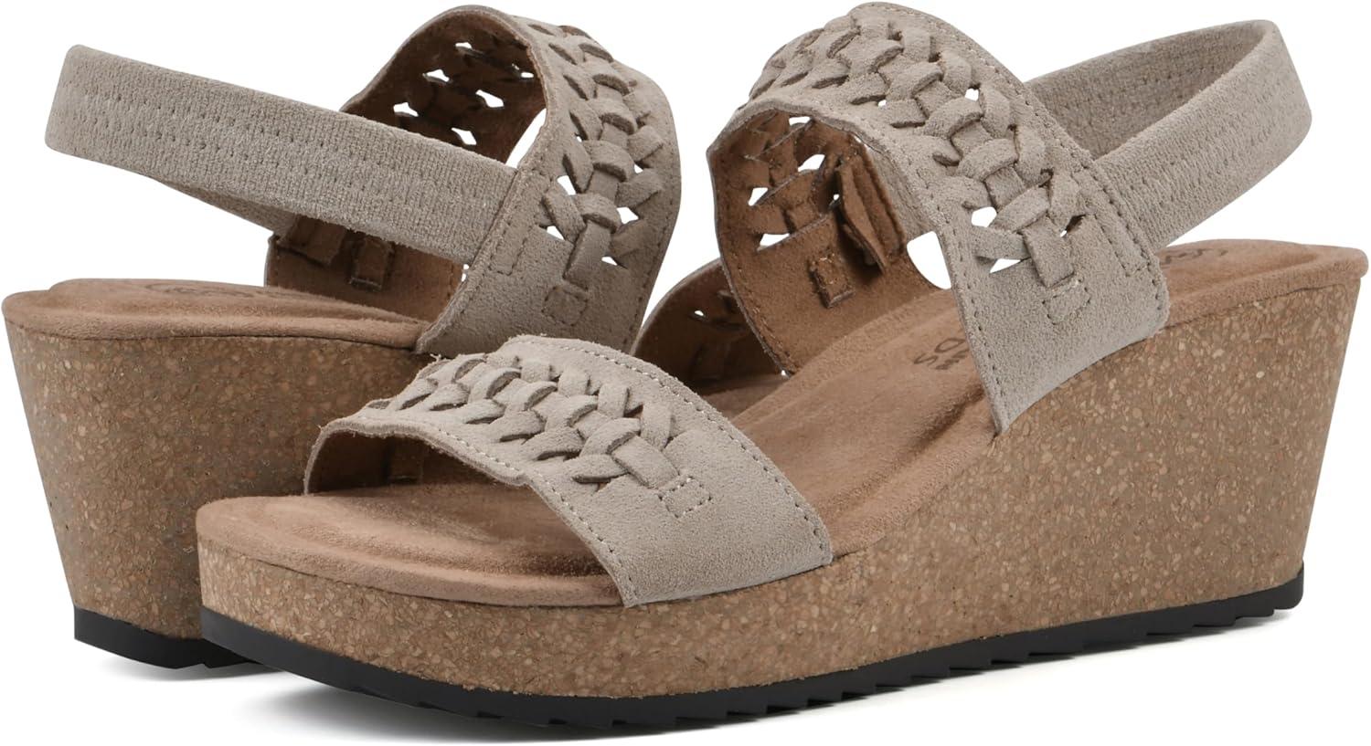 imageWHITE MOUNTAIN womens PretreatWedge SandalSandal WoodSuede