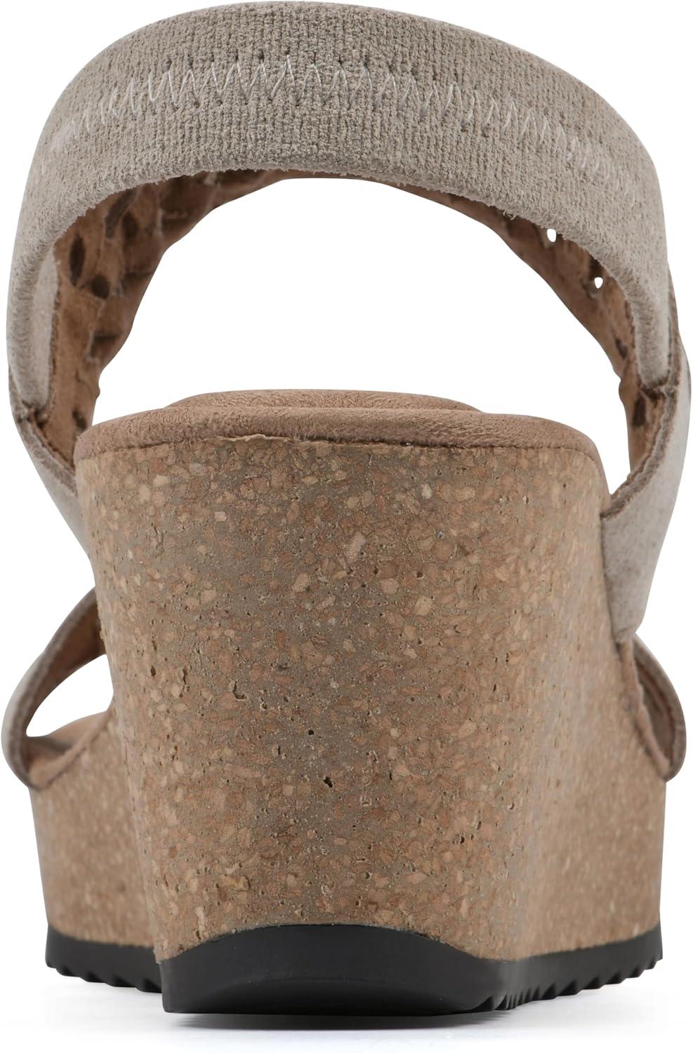 imageWHITE MOUNTAIN womens PretreatWedge SandalSandal WoodSuede