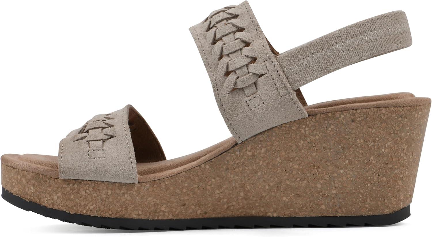 imageWHITE MOUNTAIN womens PretreatWedge SandalSandal WoodSuede