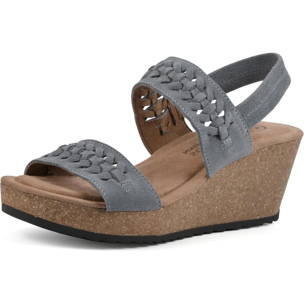 imageWHITE MOUNTAIN womens PretreatWedge SandalBlue RaspberrySuede