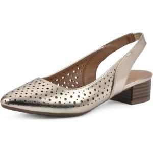 imageWHITE MOUNTAIN Womens Boronic Low Block HeelLtgoldMetSmooth