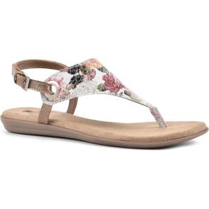 imageWHITE MOUNTAIN Womens London Flat SandalWhiteFloralSmooth