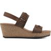 image:imageWHITE MOUNTAIN Womens Pretreat Woven Cork Wedge SandalBrownLeather