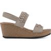 image:imageWHITE MOUNTAIN Womens Pretreat Woven Cork Wedge SandalSandal WoodSuede