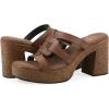 image:imageWhite Mountain Womens Barbillo Platform SandalDark Tan Burnished Smooth