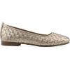 image:imageWhite Mountain Womens Boccie Woven Ballet FlatLight Gold Smooth