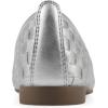 image:imageWhite Mountain Womens Boccie Woven Ballet FlatSilver Smooth