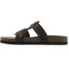 image:imageWhite Mountain Womens Halicore Slide Footbed SandalBrown Leather